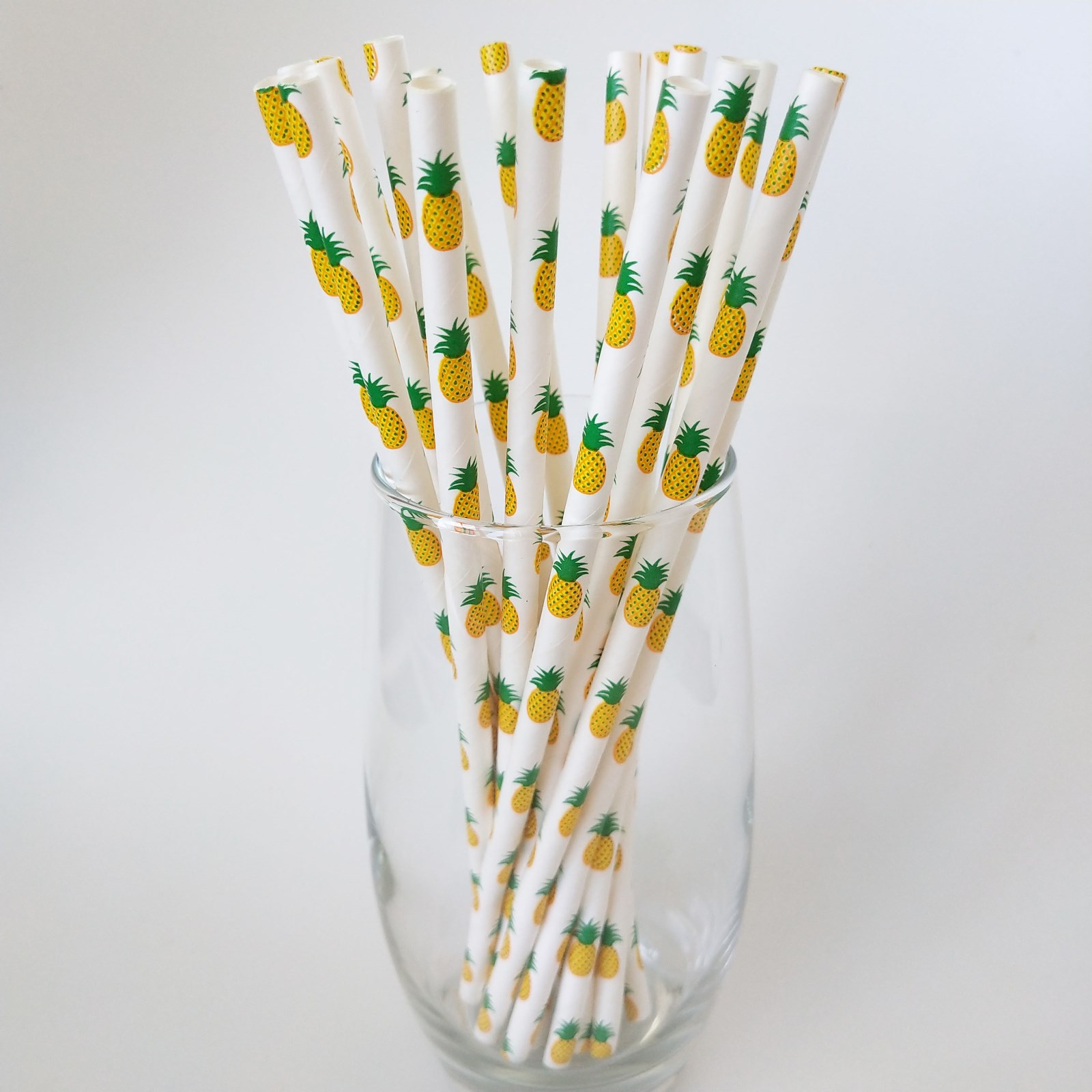 菠萝图案纸吸管