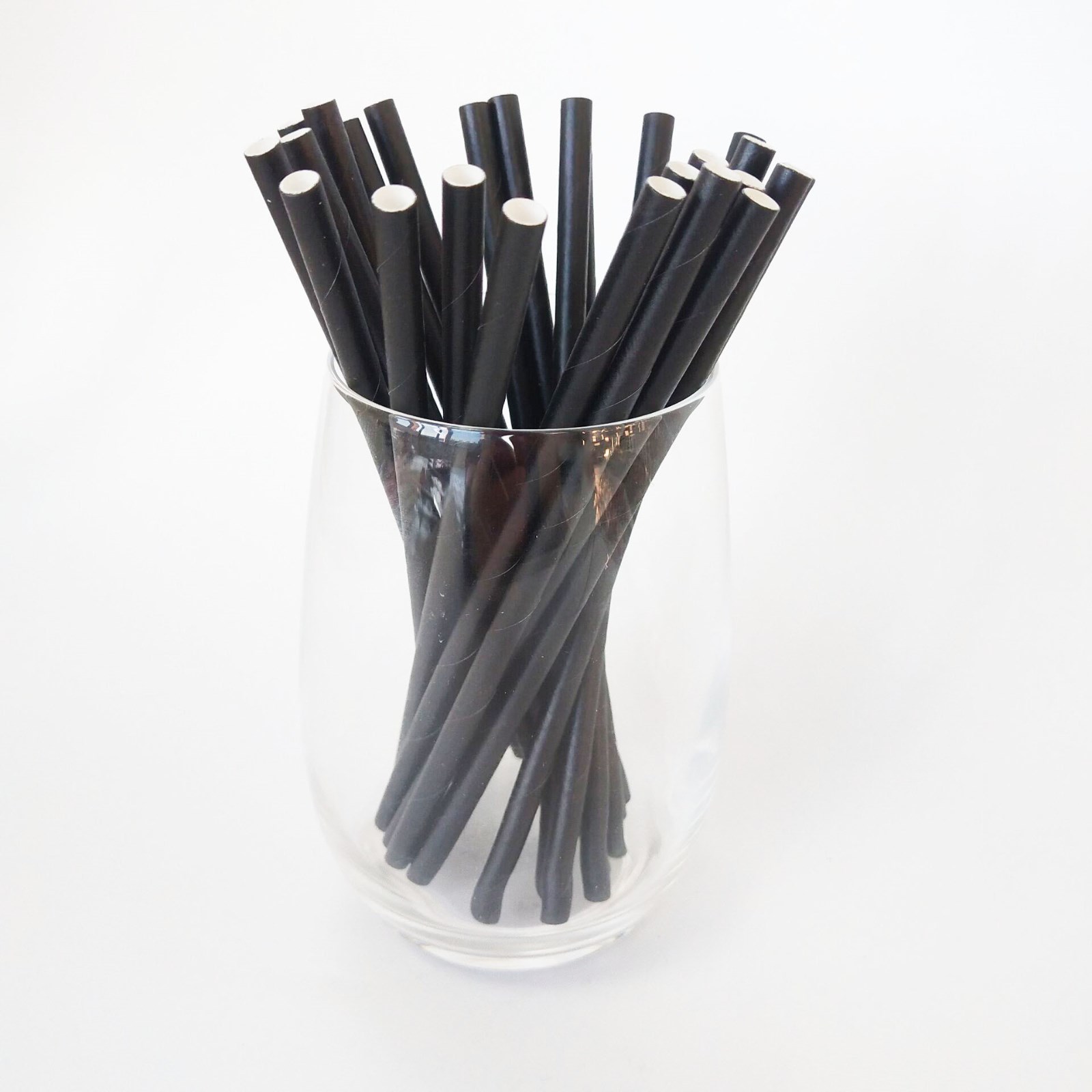 经典黑色咖啡纸吸管长146mm